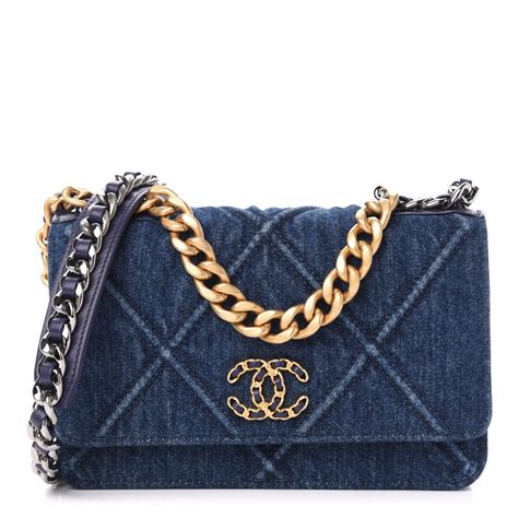 chanel denim wallet|Chanel woc online shop.